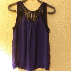 Blue lace tank